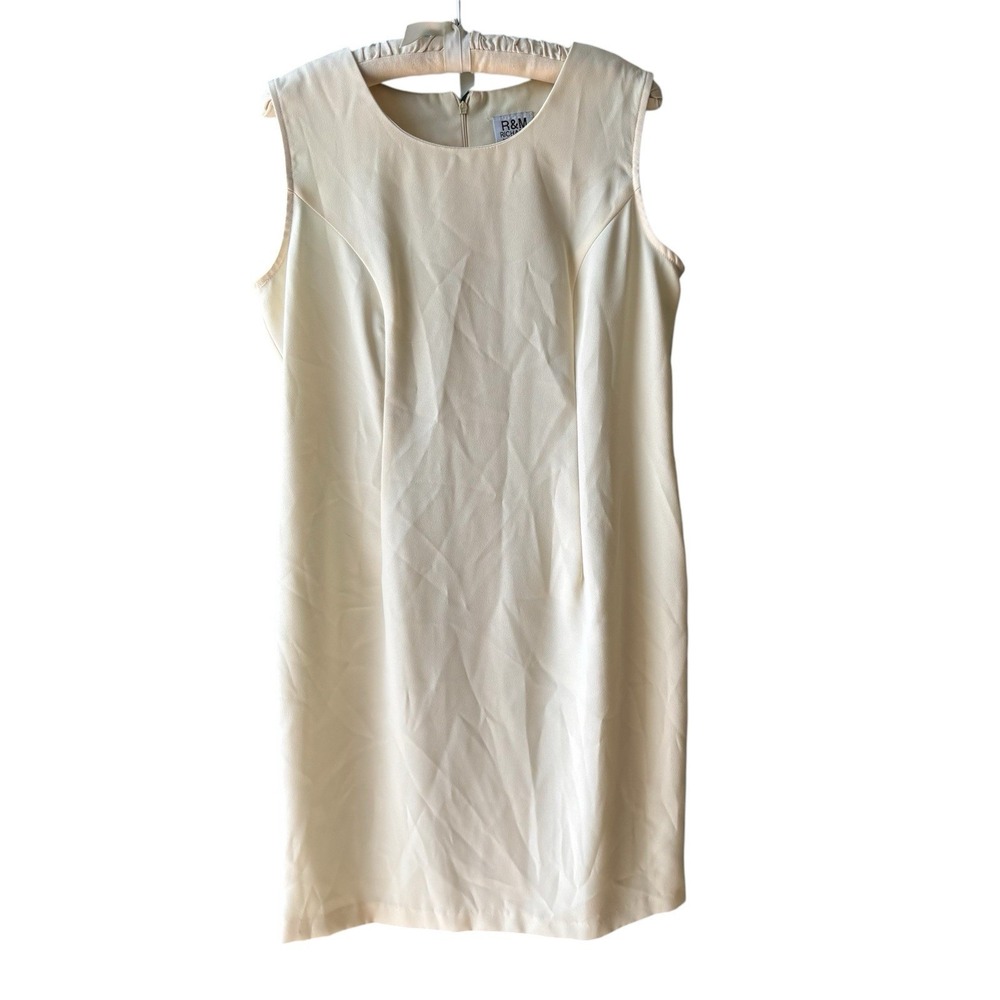 Vintage R&M Richards Karen Kwong Pale Butter Yellow Shift Dress Women's 14P USA‎